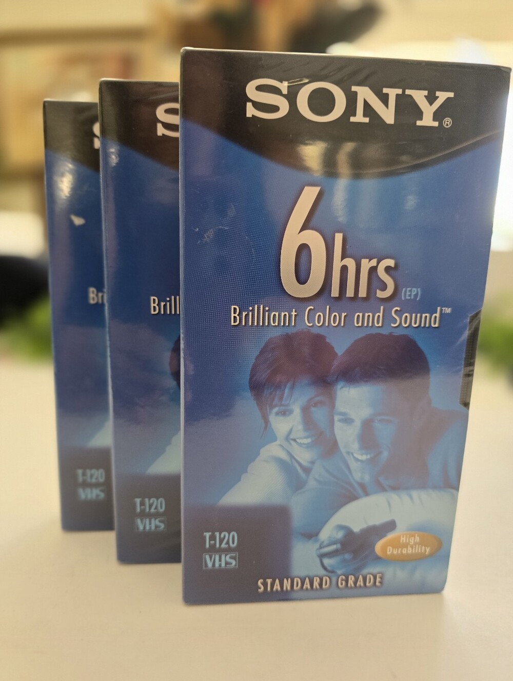 Sony T-120 VHS Blank Tape Standard Grade 6 Hrs VCR Video Record Set 3 NWT*